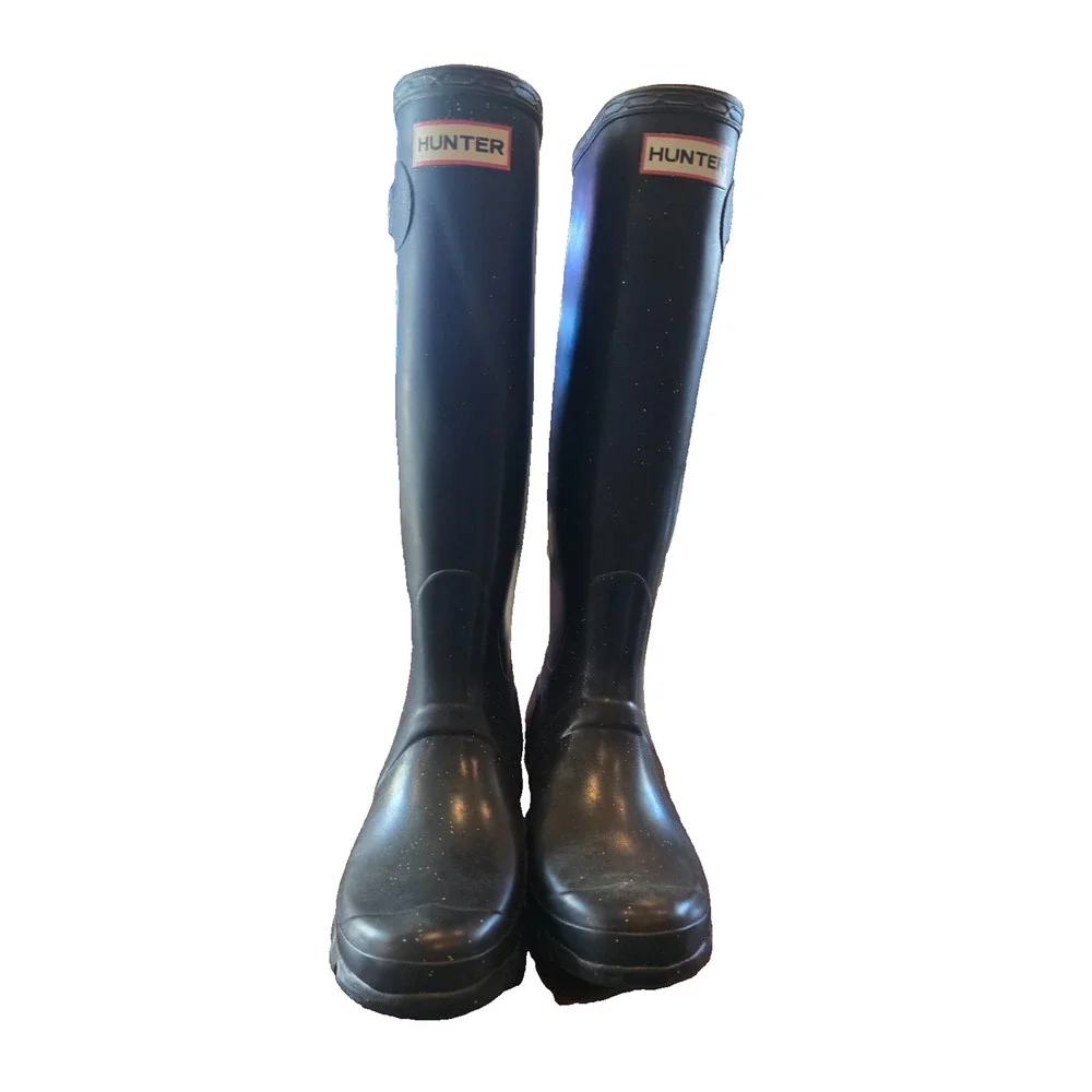 Hunter Tall Waterproof Rubber Rain Boots Women's 5 Black Outdoor Original W23572